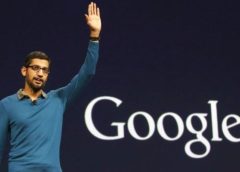 Google CEO Sundar Pichai making an announcement